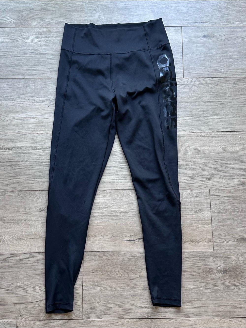Adidas Climalite Black High Rise Logo Leggings Women’s Medium Athletic Workout
